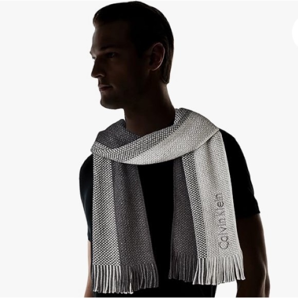 Calvin Klein Men’s Ombré Striped Scarf - Picture 9 of 10